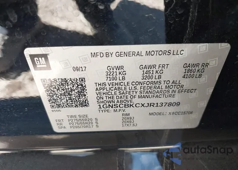 2018 Chevrolet Tahoe Lt from USA, damaged, VIN 1GNSCBKCXJR137809